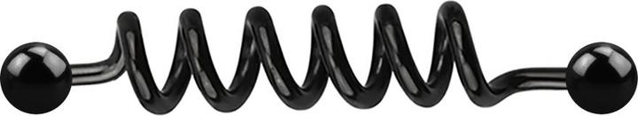 Star Piercing Barbell schwarz Spule mit zwei Kugeln (ohne Messing, Chirurgenstahl 316L)