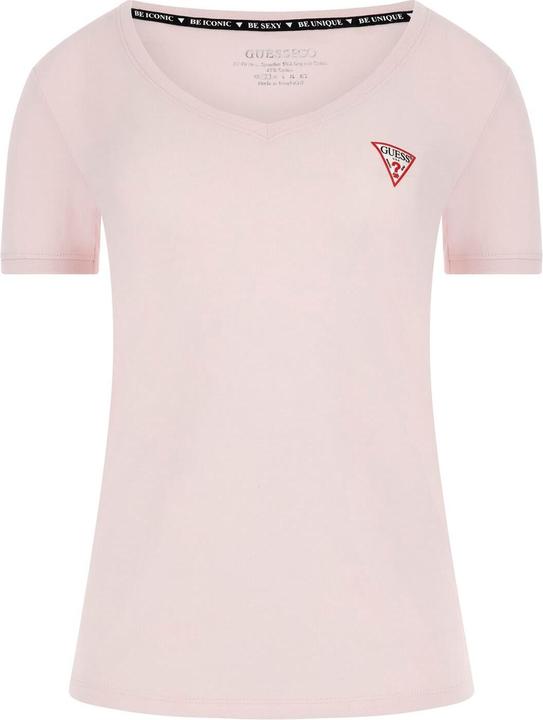 Guess t-shirt mit v-ausschnitt, damen mini triange (L)