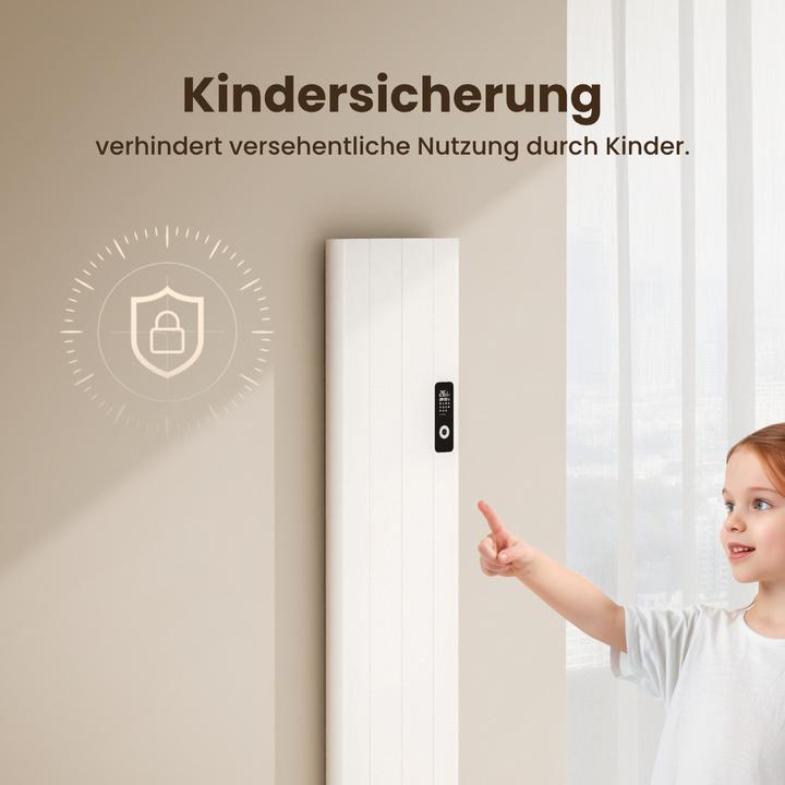 Produktbild Emke Elektro-Heizkörper 1000W LCD Display Timing Function Weiss (1000 W)