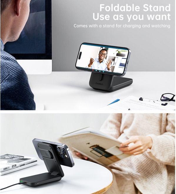 Actual product image Choetech 3in1 Qi2 MagSafe wireless charger and power bank (15 W)