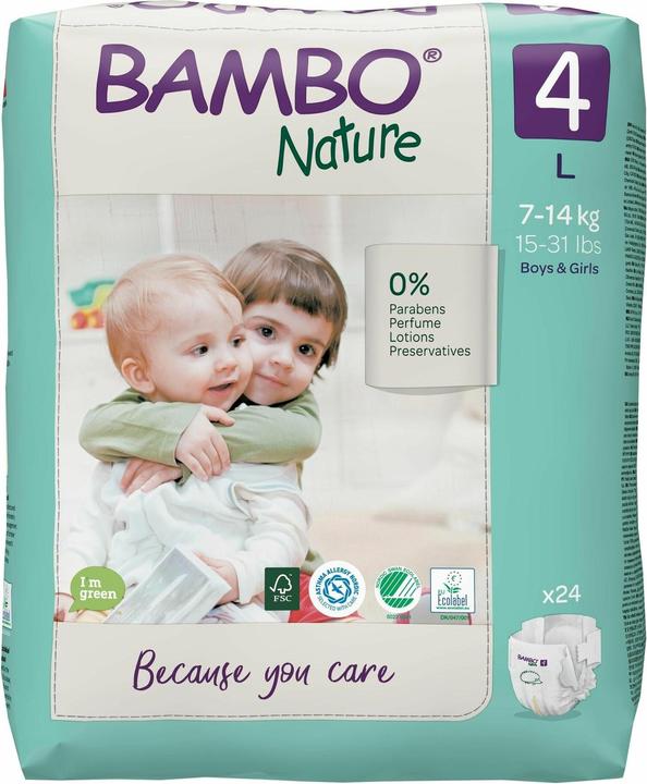 Actual product image Bambo Organic diapers (Size 4, Pack, 24 Piece)