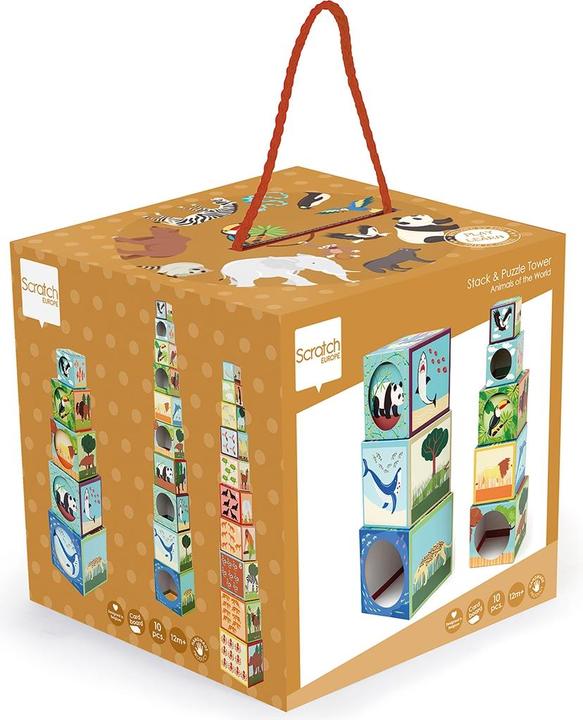 Actual product image Scratch Stack Pyramid Zoo Animals