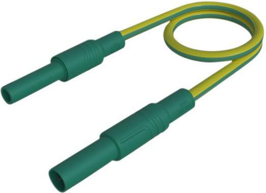 Produktbild Hirschmann Test & Measurement Messleitung, Stecker, 4 mm - Buchse, 4 mm, Grün / gelb, Messing, vernickelt, 500mm