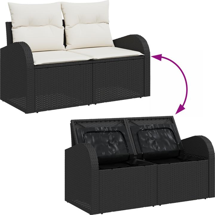 Actual product image VidaXL 5-piece garden sofa set with cushions black poly rattan