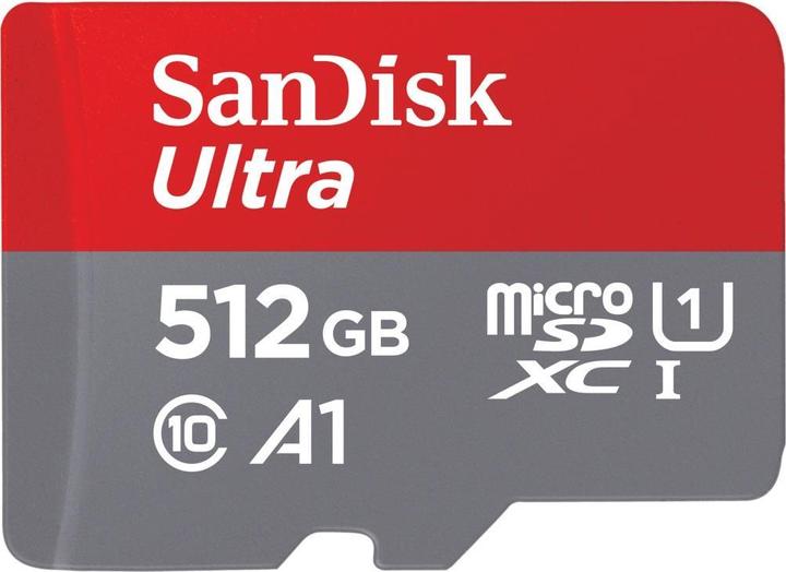 SanDisk microSDHC Ultra 512GB (UHS-1/Cl.10/100MB/s) + Adapter, Tablet (512 GB, microSDHC, U1, UHS-I)