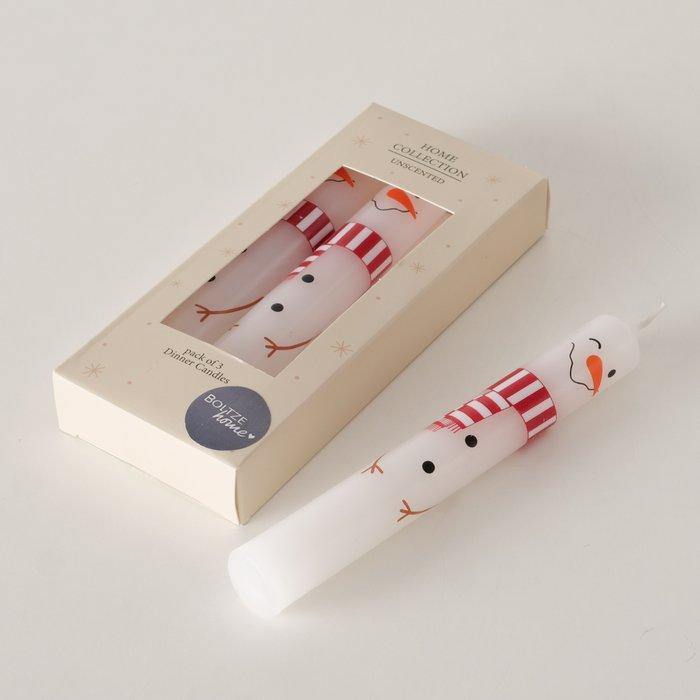 Produktbild Boltze Home Weihnachtskerze Palina 2 Stück, Rot/Weiss (3 Stk.)
