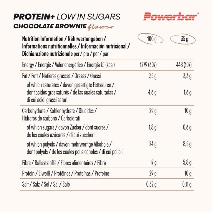 Nährwerte und Zutaten Powerbar Protein Plus Low Sugar Multiflavour Box (16 Stk., 560 g)