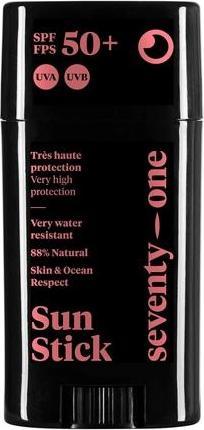 Actual product image SeventyOne Percent The Sunset Sun Stick SPF 50+ Vegan Very High Protection Water Resistant UVA 34 89% Natural (Sun spray, SPF 50+, 15 g)