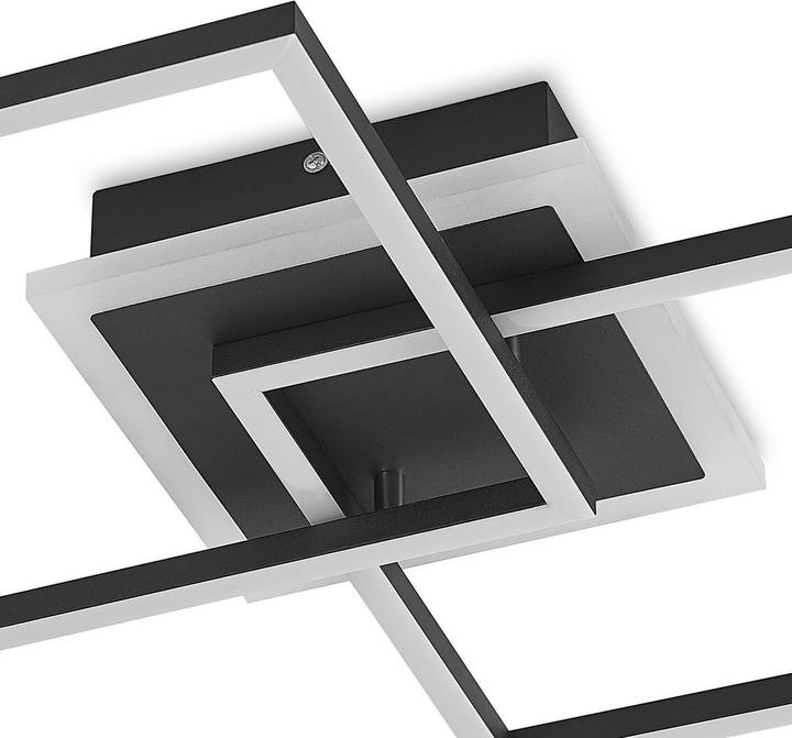 Produktbild Lindby LED-Deckenlampe Fjardo CCT Quadrate schwarz (1240 lm)