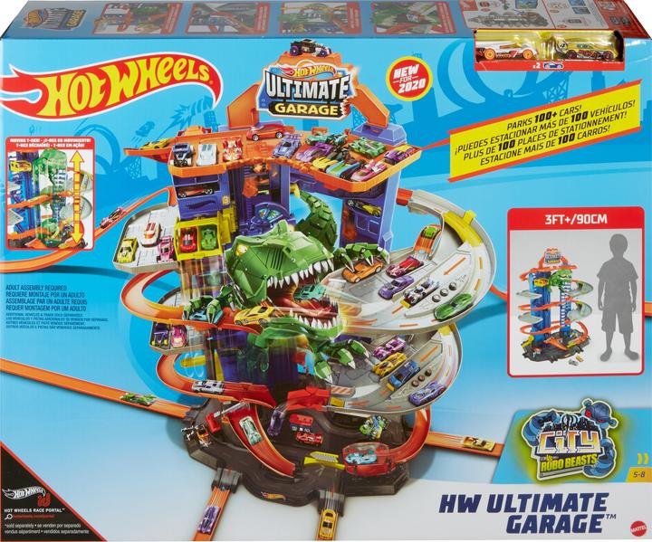 Actual product image Hot Wheels City Megacity Parking Garage with T-Rex Attack
