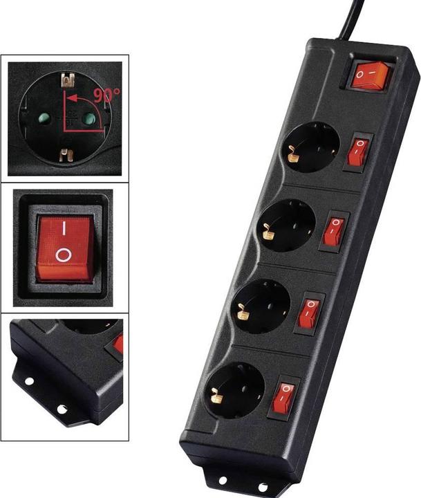 Actual product image Hama Power strip (4 x, CEE 7/3, 1.40 m)