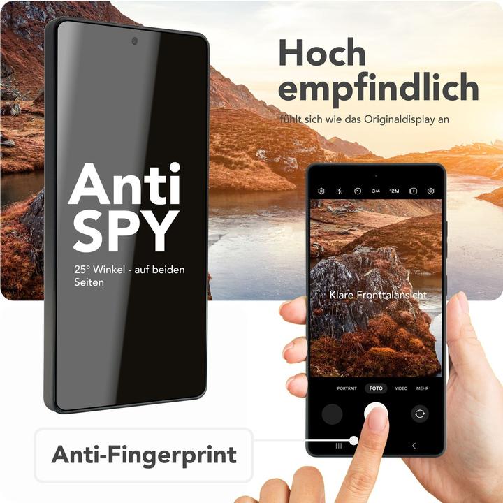 Produktbild Nalia AntiSpyX - Privacy Schutzglas mit Schablone - Full Screen Anti-Spy Protector (1 Stück, Samsung Galaxy S25 Ultra)