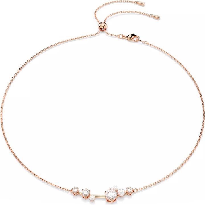 Swarovski Constella Halskette Kristallperle Rundschliffe Weiss Roségold Legierungsschicht (Swarovski Metall)