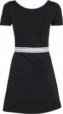Tommy Hilfiger Damen Kleid Tjw Logo Tape Fit & Flare Ext Schwarz (XS)