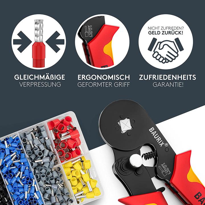 Produktbild Baurix Crimpzange mit Aderendhülsen Set