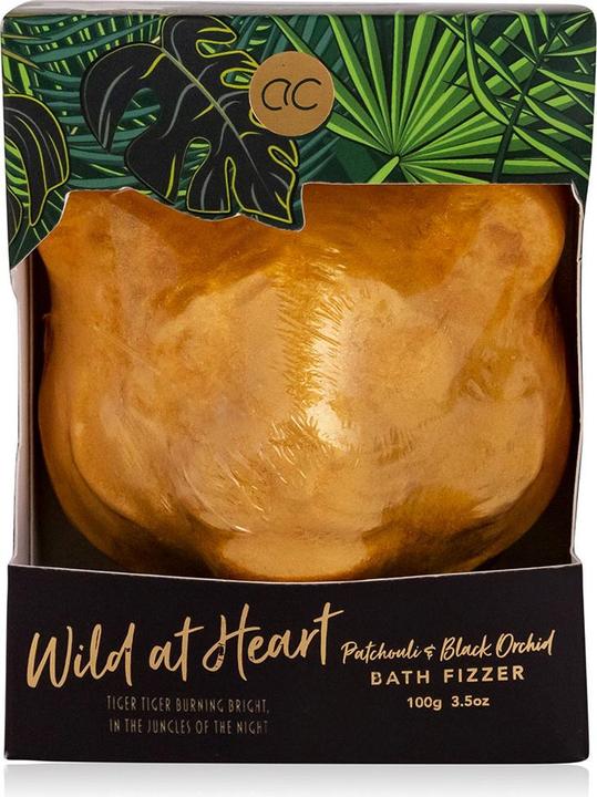 Produktbild Accentra Badefizzer WILD AT HEART in Geschenkbox, 100g, Duft: Patchouli & Black Orchid, Farbe: grün/gold/schw (Badekugeln)
