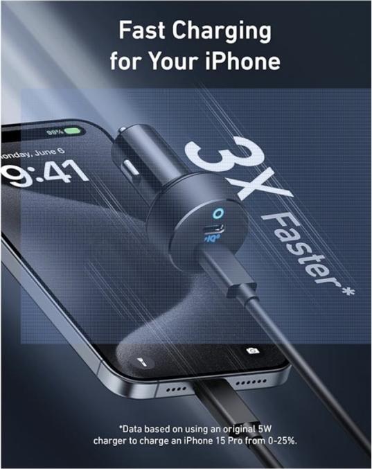 Anker CAR CHARGER (167.5W, 3 PORTS) WITH