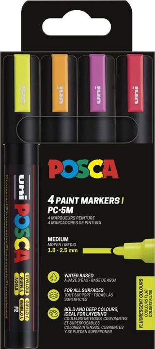 Image du produit Posca PC-5M (Néon assorti, 2.50 mm, 4 x)