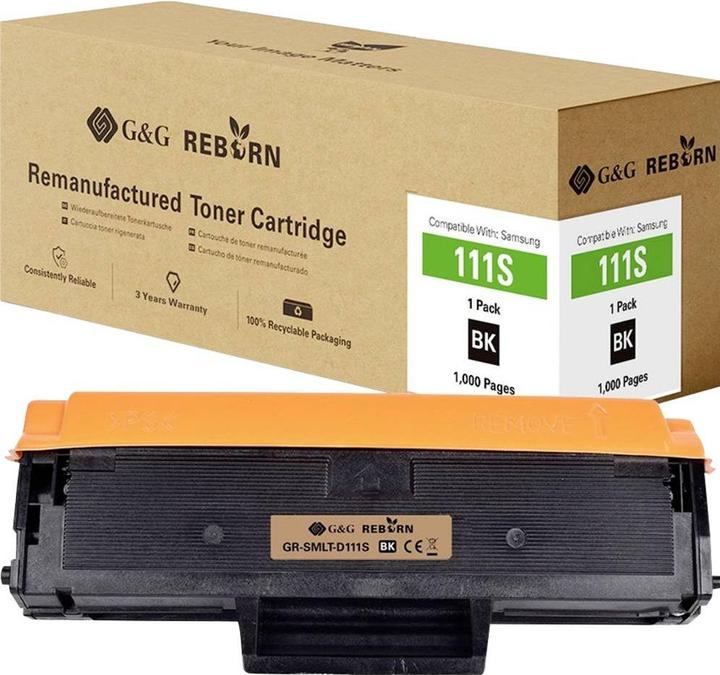 Produktbild G&G Toner ersetzt Samsung MLT-D111S, SU810A Kompatibel Schwarz 1000 Seiten Rebo