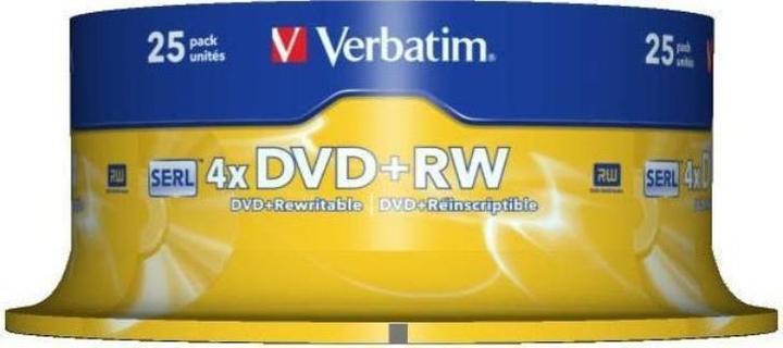 Produktbild Verbatim DVD+RW, 4x, 4.7GB, 25er Spindel (25 x)