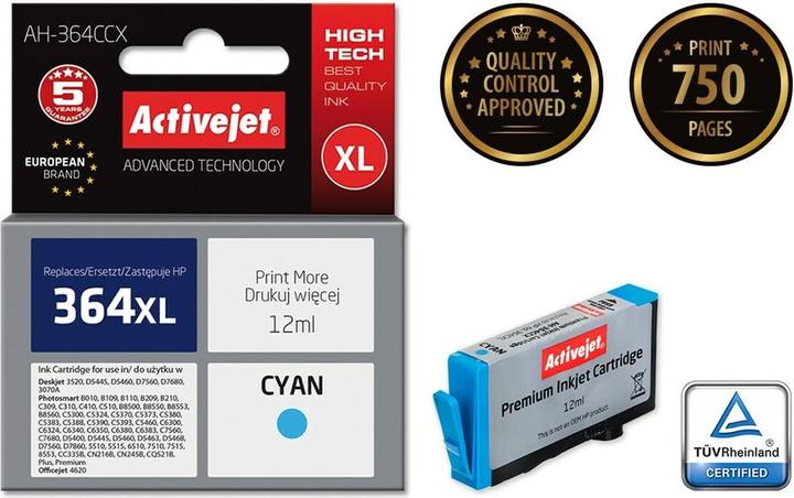 Image du produit Activejet AH-364CCX - Dye-sublimation ink - photo cyan - HP - 1 pièce(s) - Dye-sublimation (C)