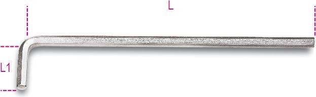 Actual product image Beta Tools Beta 000960326 960326 96LC 5 Sechskant-Winkelschraubendreher, lange Ausführung verchromt
