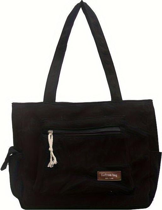Produktbild Only-Bags.Store Einfache Cord Umhängetasche, Multi Taschen Tote Bag, Mode Handtasche für Schule Arbeit Einkaufen