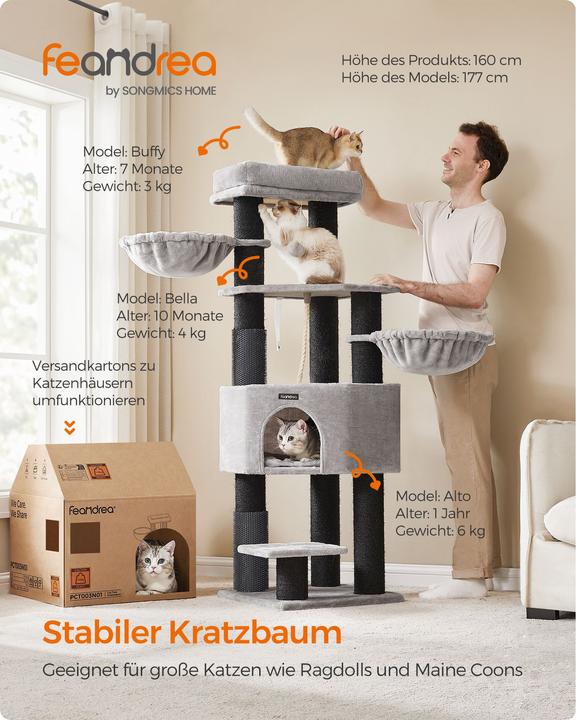 Productafbeelding Feandrea Krabpaal met zelfverwarmende dekens (160 cm, Duifgrijs)