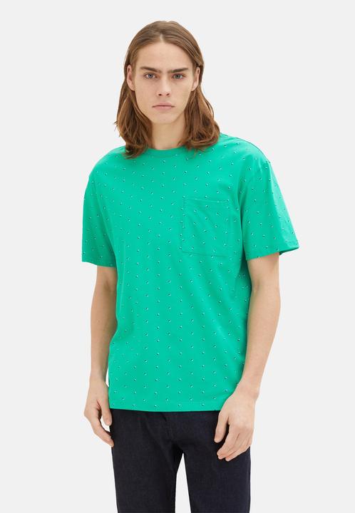 Image du produit Tom Tailor T-Shirt Kurzarmshirt gepunktet mit Brusttasche (M)