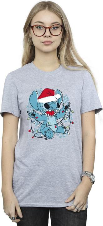 Disney Lilo And Stitch Christmas Lights Sketch TShirt (L)