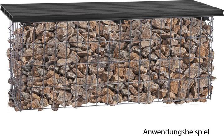 Actual product image Dema WPC Gabionenbank Gabione Steinkorb Bank Sitzbank Gartenbank anthrazit 100x30 cm