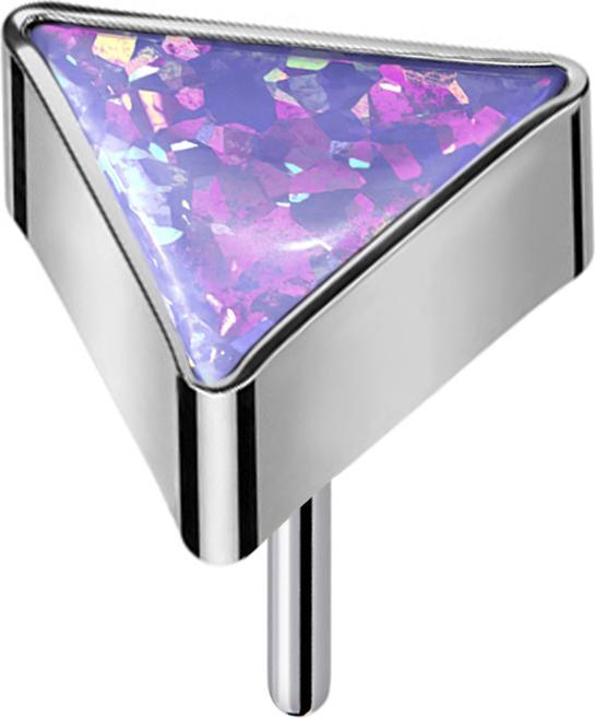 Star Piercing Threadless dreieck silber Opal violett (ohne Messing, Titan G23)