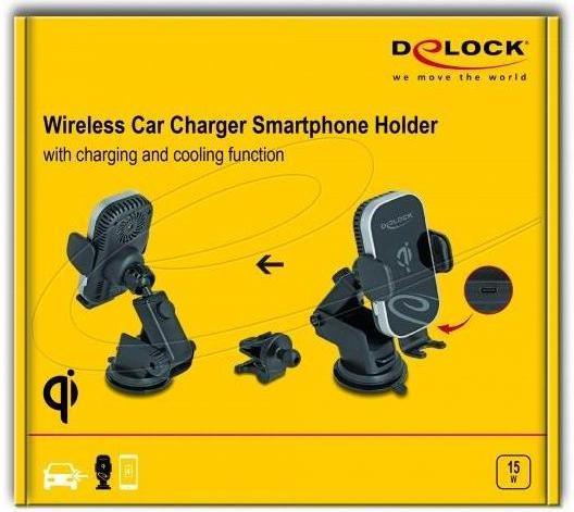 Actual product image Delock Wireless Car Charger Smartphone Halterung mit Ladefun