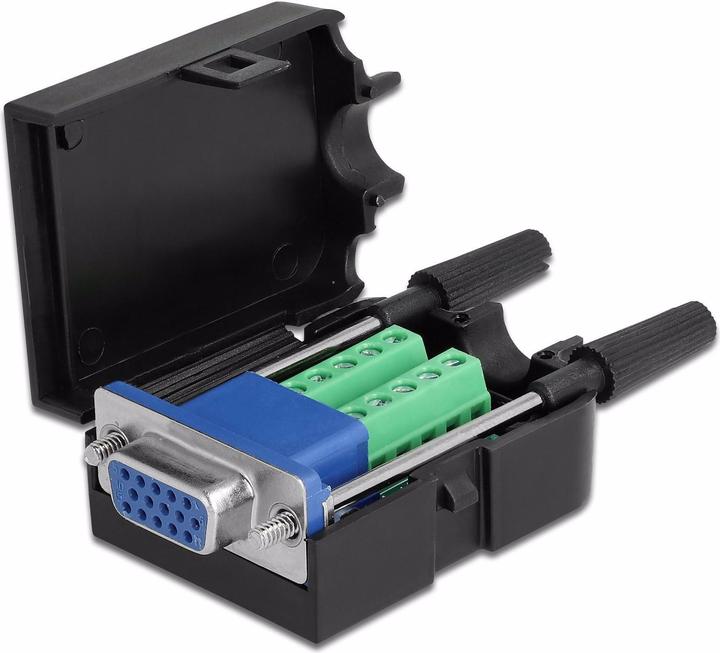 Actual product image Delock Adapter VGA 10Pin terminal block female with housing (Sub-D 15, 5.18 cm)
