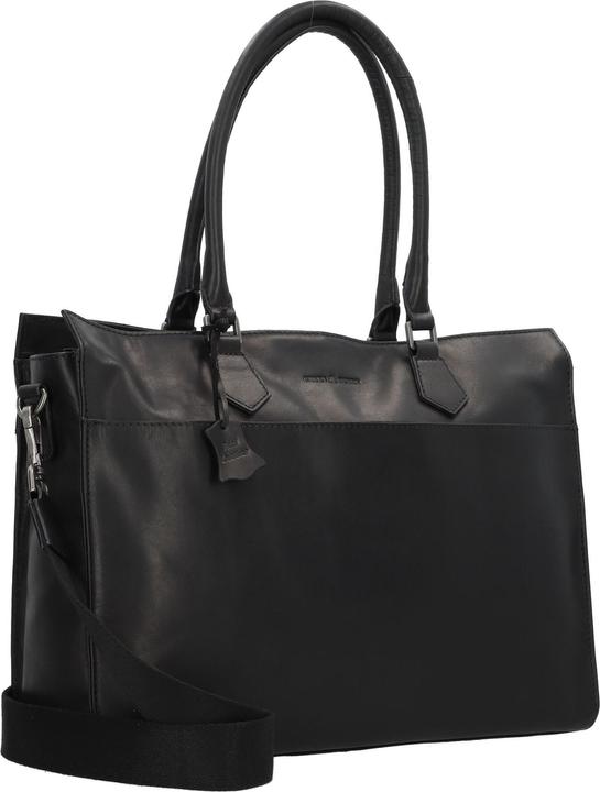 Immagine prodotto Greenburry Borsa a tracolla nera pura in pelle 40 cm scomparto per laptop