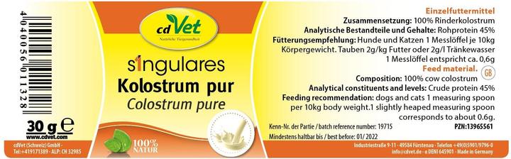 Actual product image cdVet Singular colostrum pure (1 pcs., 250 g)