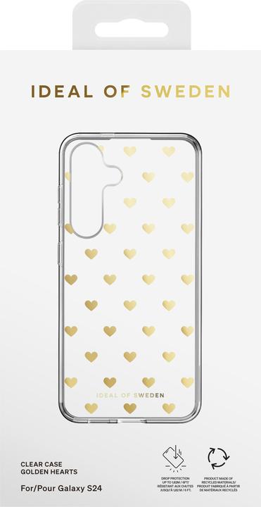 Produktbild iDeal Of Sweden Clear Case Mid - Golden Hearts (Samsung Galaxy S24)