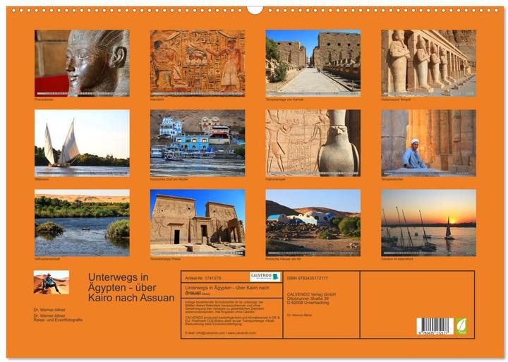 Image du produit Unterwegs in gypten - ber Kairo nach Assuan (Wandkalender 2025 DIN A2 quer), Monatskal (A2, Allemand)