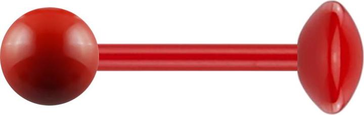 Star Piercing Barbell Fire Red mit Kugel und Scheibe (ohne Messing, Chirurgenstahl 316L)