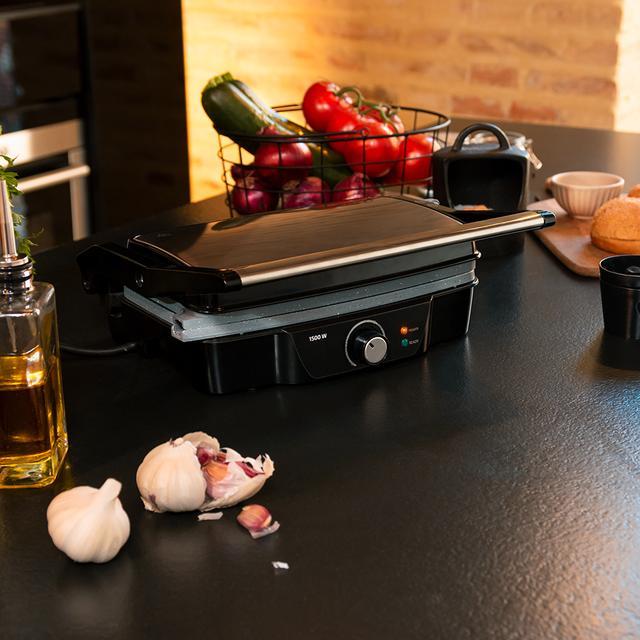 Produktbild Cecotec Grill électrique Rock'n Grill 1500 Stone Ceramic Mix&Grill (Noir/Gris)