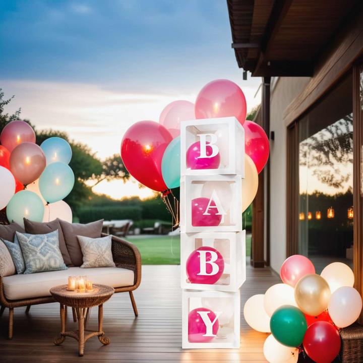 Produktbild Intirilife Babyparty Ballon Boxen Partydekoration (4-tlg)