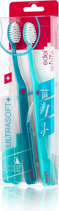 Edel + White Duo Flosserbrush Ultrasoft Zahnbürste (Extra weich, 2 x)