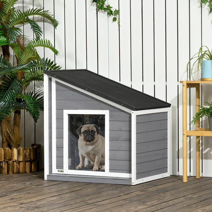 Actual product image PawHut Dog kennel with opening pitched asphalt roof (Dog house)