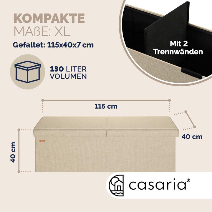 Actual product image Casaria Sitztruhe mit Stauraum (115 cm)