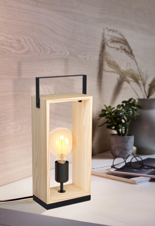 Produktbild EGLO Tischleuchte FAMBOROUGH 1x E27, Schwarz/Beige (E27)