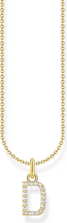 Thomas Sabo Kette mit Buchstaben-Anhänger D vergoldet (925er Silber, 38 - 45 cm)