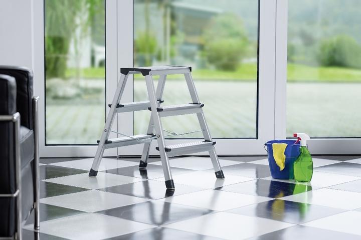 Actual product image Hailo D60 StandardLine, aluminium stepladder, 2x3 steps (Stile, 64 cm)
