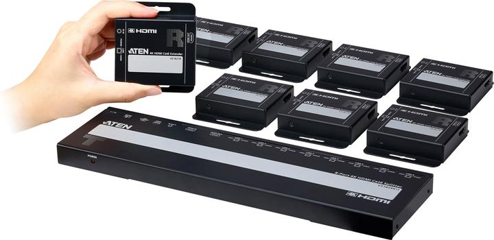 Actual product image Aten 8-Port 4K HDMI Cat 6 Splitter with 8 Receiver