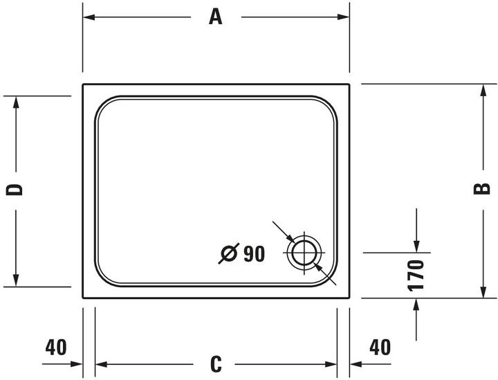 Image du produit Duravit Receveur de douche D-Code 1000 x 800 x 85 mm blanc lisse 720106000000000