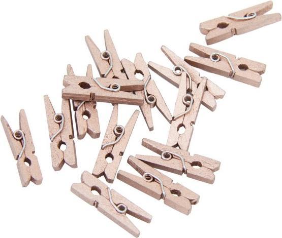 Produktbild Fiesta Mini Wäscheklammern aus Holz - Rosegold / Bronze - 24 Stück